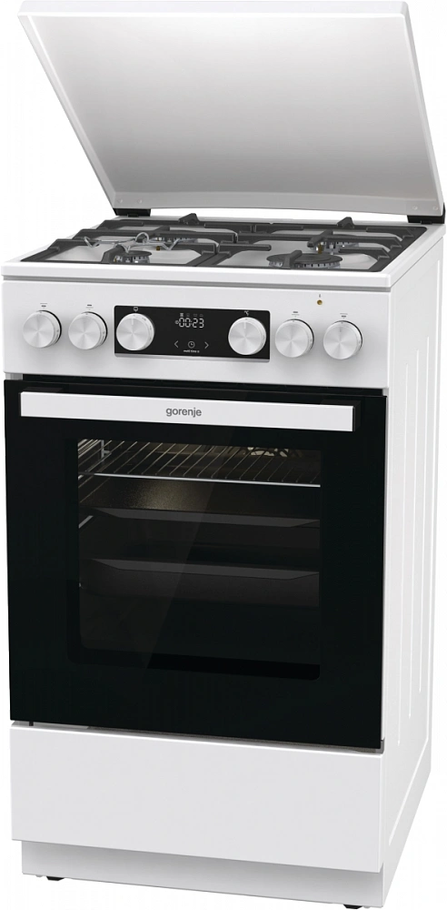 Плита Комбинированная Gorenje GK5C42WF-B белый (металлическая крышка) реш.чугун