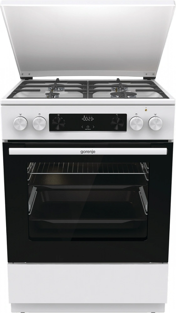 Плита Комбинированная Gorenje GKS6C71WF белый (металлическая крышка) реш.чугун