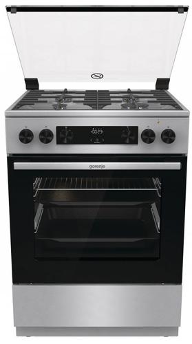 Плита Комбинированная Gorenje GKS6C72XF нержавеющая сталь (стеклянная крышка) реш.чугун