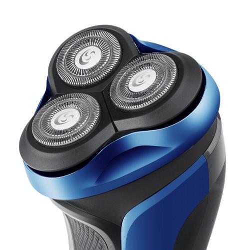 Бритва сетчатая Polaris PMR 0304R реж.эл.:3 питан.:элек.сеть/аккум. черный/синий