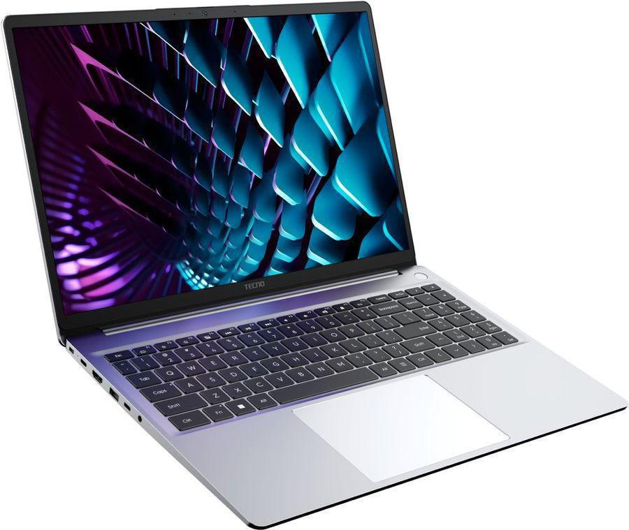 Ноутбук Tecno MegaBook K16SDA Ryzen 7 5825U 16Gb SSD512Gb AMD Radeon Graphics 16" IPS WUXGA (1920x1200) Windows 11 Home silver WiFi BT Cam 6060mAh (71003300467)