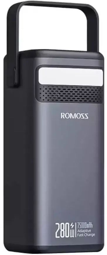 Мобильный аккумулятор Romoss PMT75 75000mAh QC3.0/PD3.0 280W 5A 2xUSB-A/2xUSB-C черный (6958377517642)