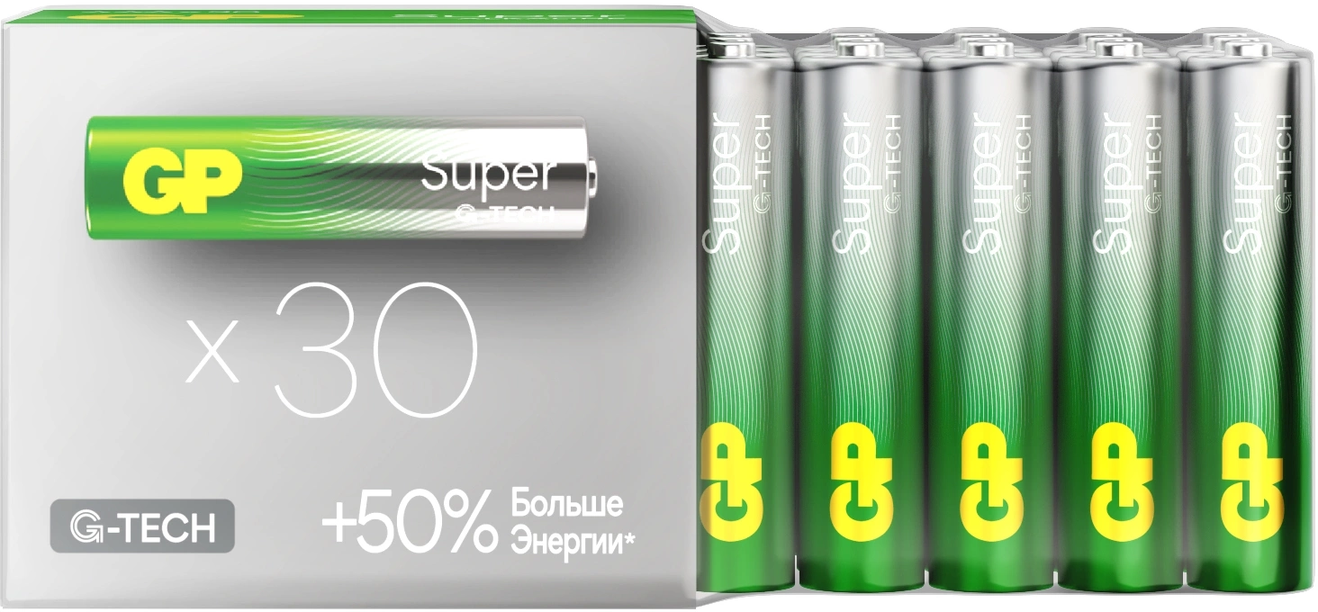 Батарея GP Super Alkaline 24AA21-2CRSWC30 AAA (30шт) спайка