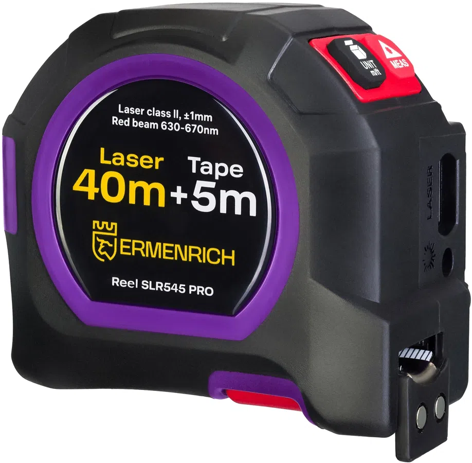 Лазерный дальномер Ermenrich Reel SLR545 PRO 2кл.лаз. 670нм цв.луч. красный в кейсе (84580)