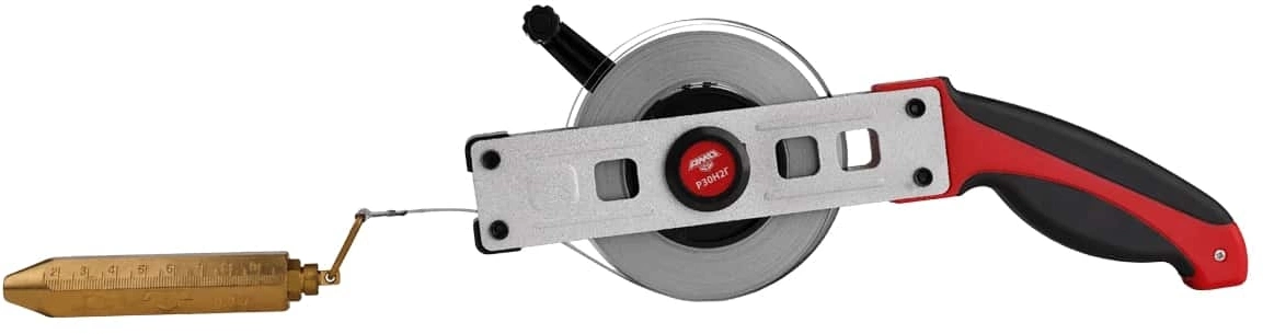 Рулетка строительная Amo Р30Н2Г дл.полотна 30м изм.шкала в см красный/черный