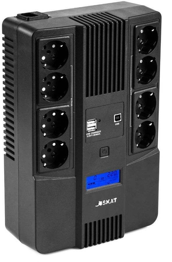 Источник бесперебойного питания Бастион SKAT-UPS 800-AID-IN-1x9-8 480Вт 800ВА черный
