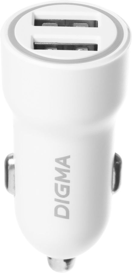Автомобильное зар./устр. Digma DGC1С 12W 2.4A 2xUSB белый (DGC1C2LX22WH)