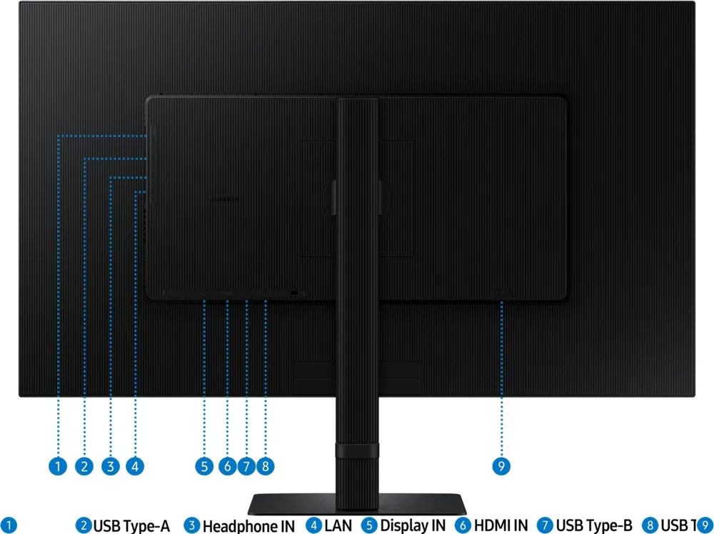 Монитор Samsung 32" S32D804UAIXCI черный VA LED 16:9 HDMI матовая HAS Piv 3000:1 350cd 178гр/178гр 3840x2160 60Hz DP 4K USB 6.9кг