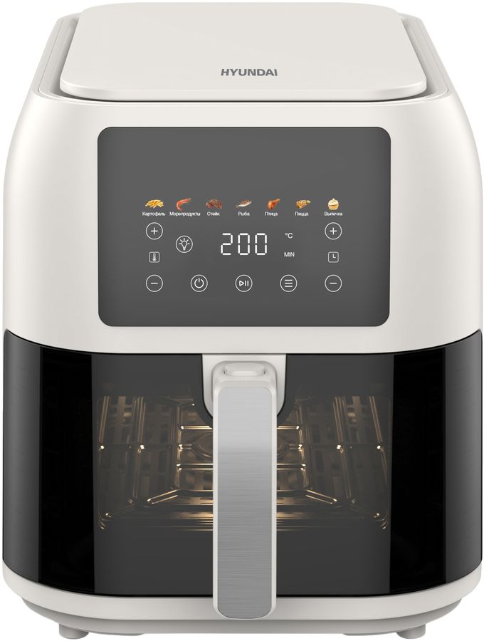 Аэрогриль Hyundai HYF-9083 8л 1700Вт сливочный/черный