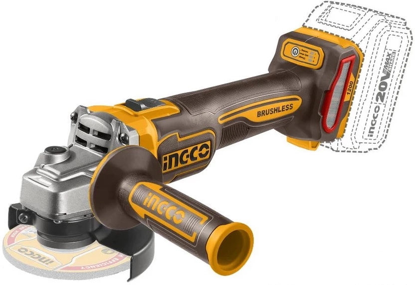 Углошлифовальная машина Ingco CAGLI221253 1200Вт 9000об/мин рез.шпин.:M14 d=125мм