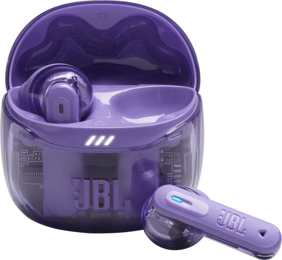 Гарнитура вкладыши JBL Tune Flex 2 Ghost Edition прозрачный/фиолетовый беспроводные bluetooth в ушной раковине (JBLTFLEX2GMAE)