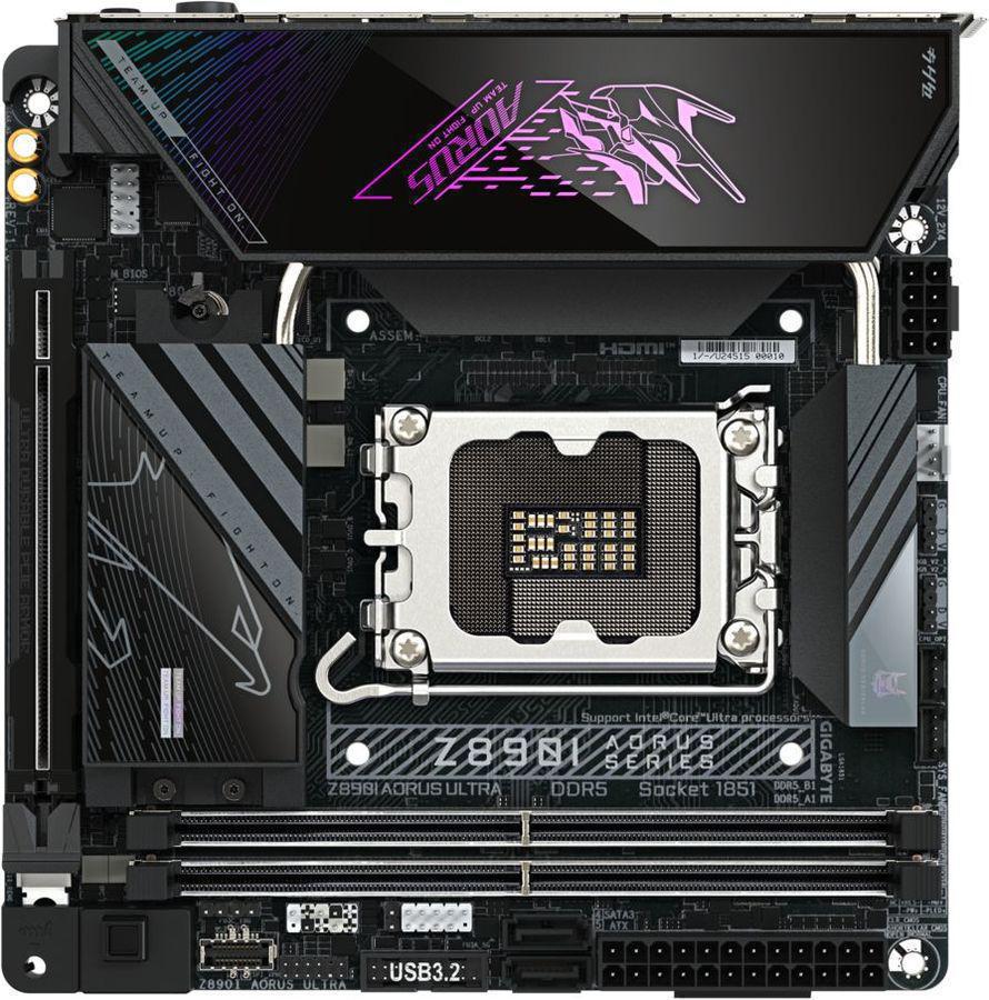 Материнская плата Gigabyte Z890I AORUS ULTRA Soc-1851 Intel Z890 2xDDR5 mini-ITX AC`97 8ch(7.1) 2.5Gg RAID+HDMI+DP