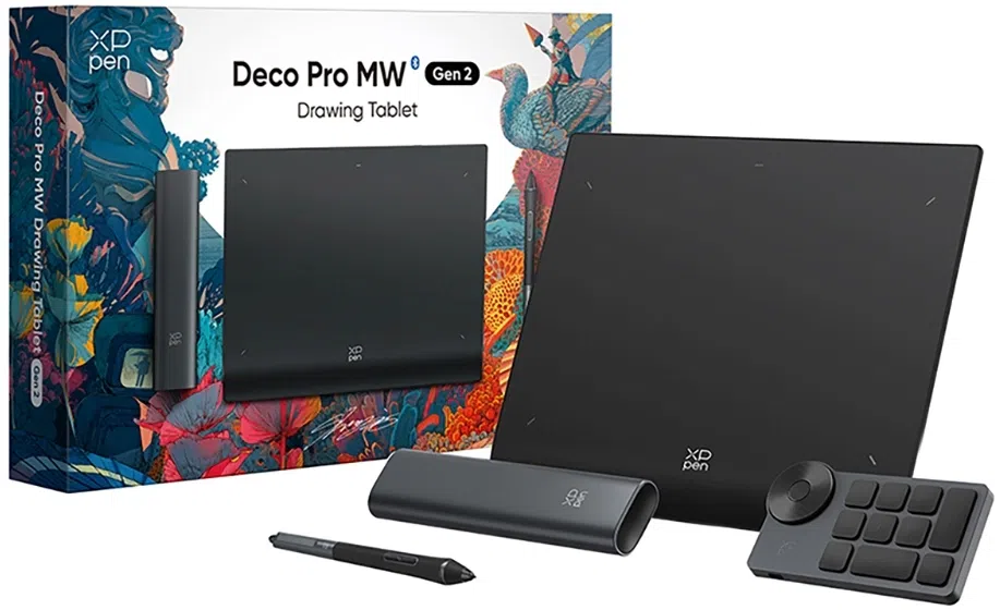 Графический планшет XPPen Deco Pro (2-е поколение) MW Bluetooth/USB черный