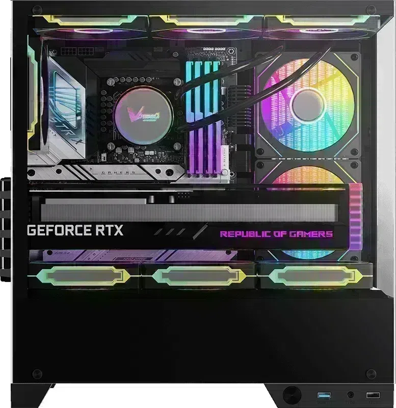 Корпус Formula Crystal Z1M Plus FR черный без БП mATX 9x120mm 1xUSB3.0 audio bott PSU