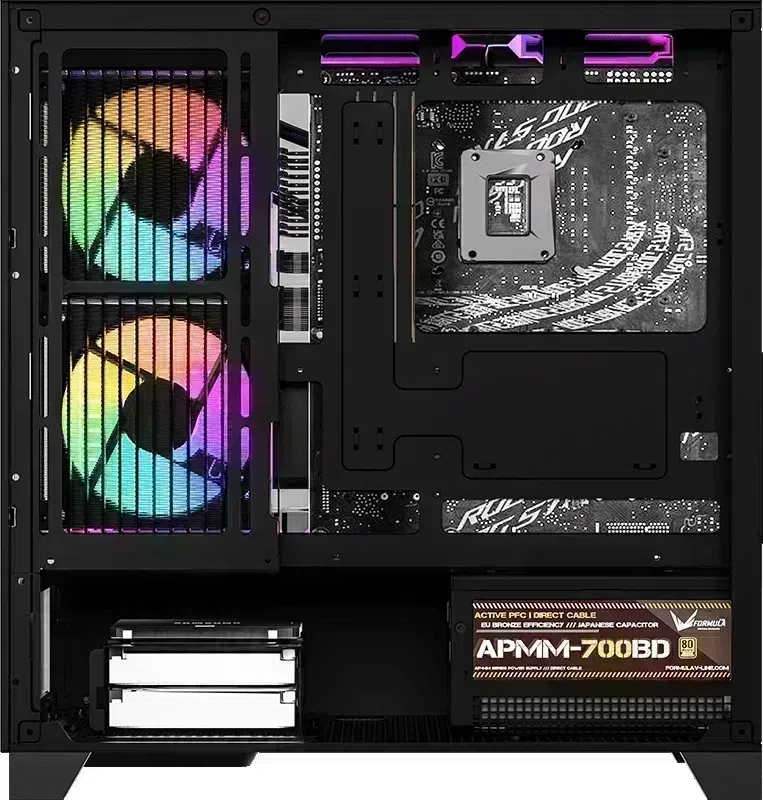 Корпус Formula Crystal Z1M Plus FR черный без БП mATX 9x120mm 1xUSB3.0 audio bott PSU