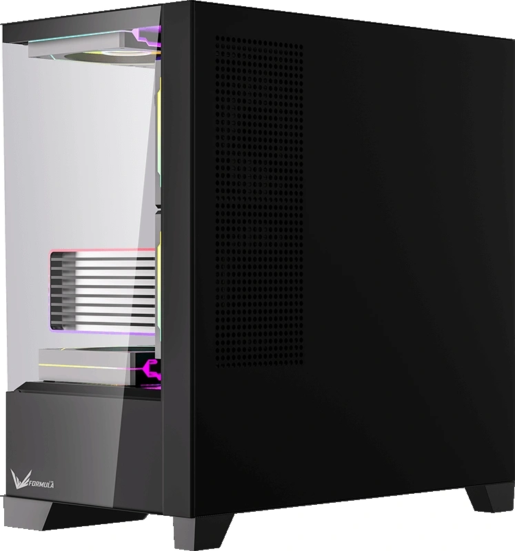 Корпус Formula Crystal Z1M Plus FR черный без БП mATX 9x120mm 1xUSB3.0 audio bott PSU