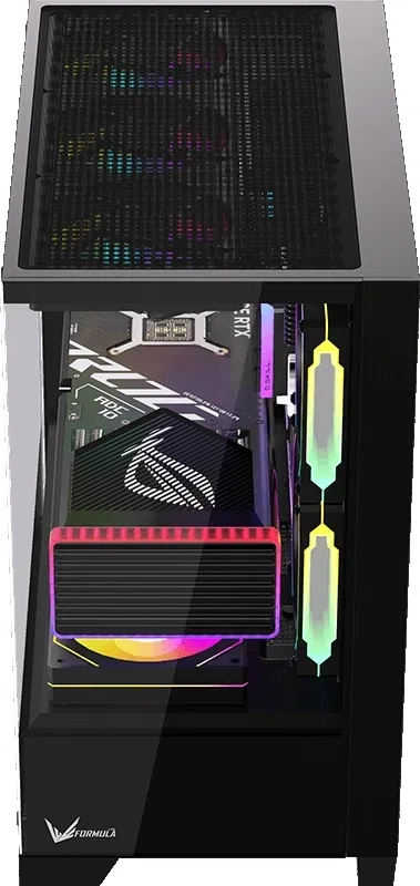 Корпус Formula Crystal Z1M Plus FR черный без БП mATX 9x120mm 1xUSB3.0 audio bott PSU