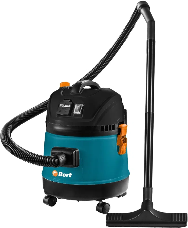 Строительный пылесос Bort BSS BSS-1220-M 1200Вт (уборка: сухая/сбор воды/выдув) синий