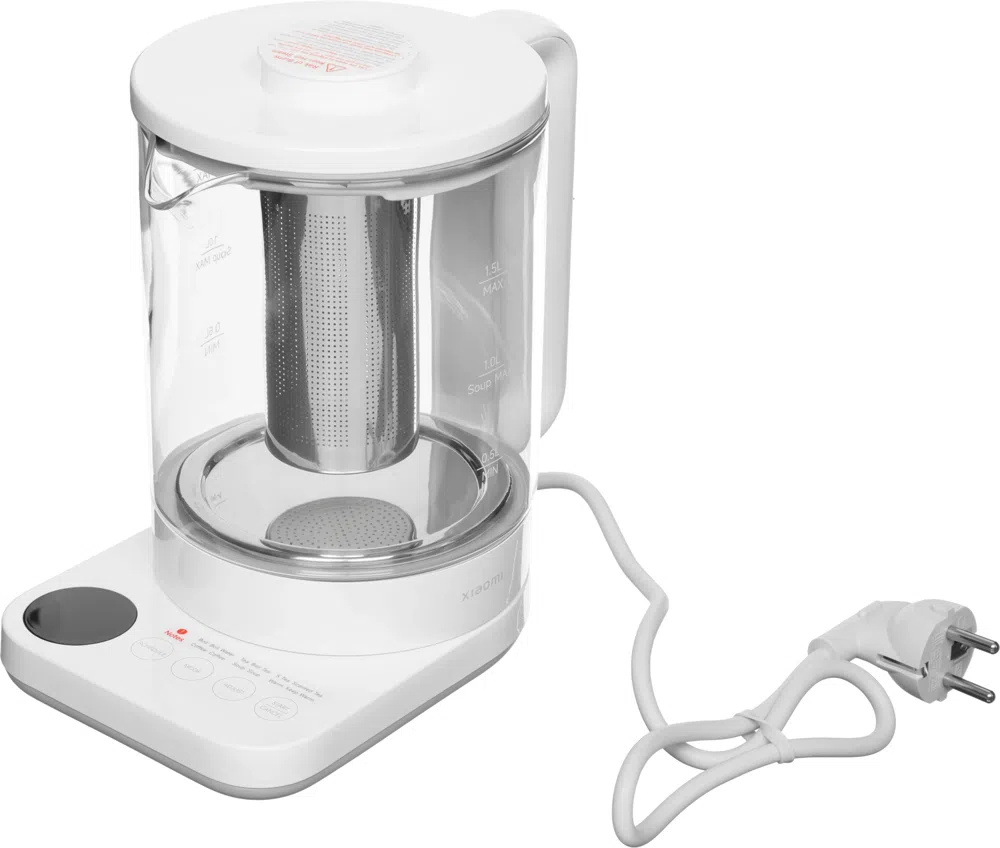 Чайник электрический Xiaomi Multifunctional Kettle EU 1.5л. 800Вт белый/прозрачный корпус: стекло/пластик (BHR9118EU)