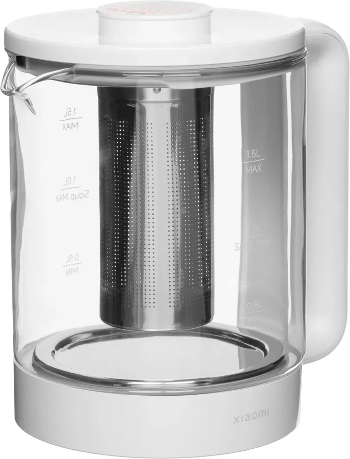 Чайник электрический Xiaomi Multifunctional Kettle EU 1.5л. 800Вт белый/прозрачный корпус: стекло/пластик (BHR9118EU)