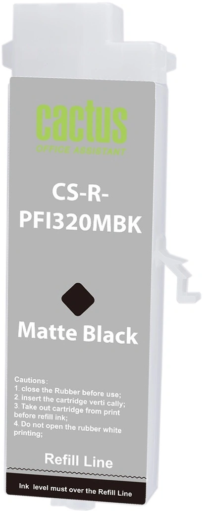 Картридж перезаправляемый струйный Cactus CS-R-PFI320MBK PFI-320 черный матовый (260мл) для Canon imagePROGRAF TM-200/200MFP/205/300/300MFP/305/250/255/350/355 без чипа