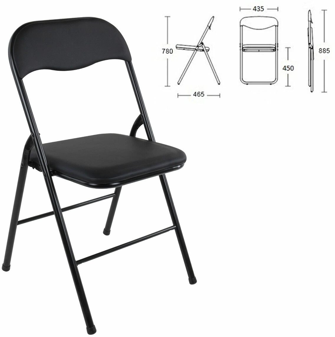 Стул Brabix Golf CF-007 комплект 4шт искусственная кожа черный металл черный на ножках (533032)