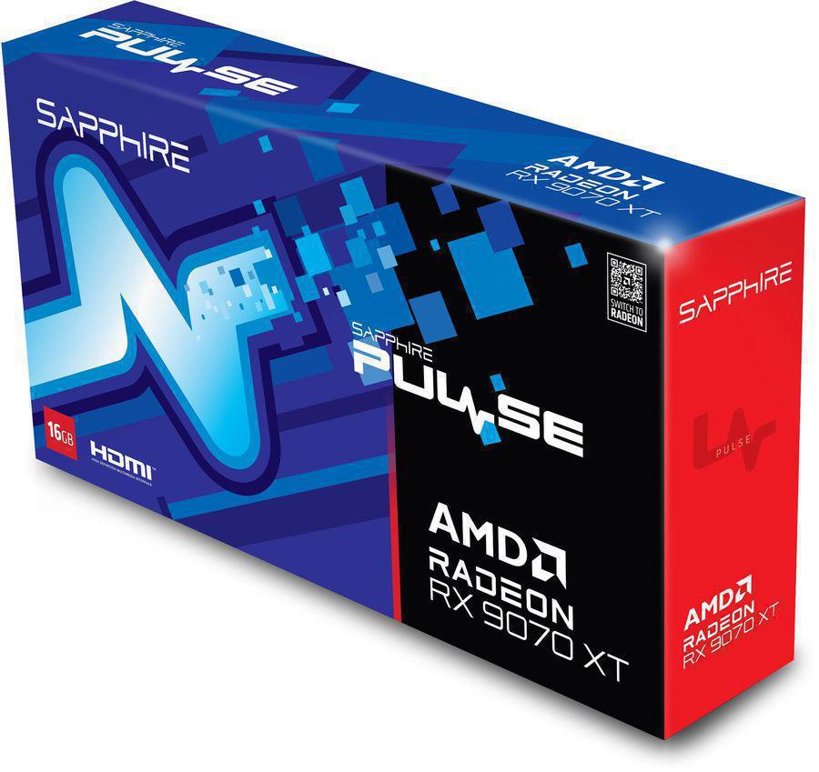 Видеокарта Sapphire PCI-E 5.0 11348-03-20G PULSE AMD RADEON RX 9070 XT GAMING 16GB AMD Radeon RX 9070XT 16Gb 256bit GDDR6 2400/20000 HDMIx2 DPx2 HDCP Ret