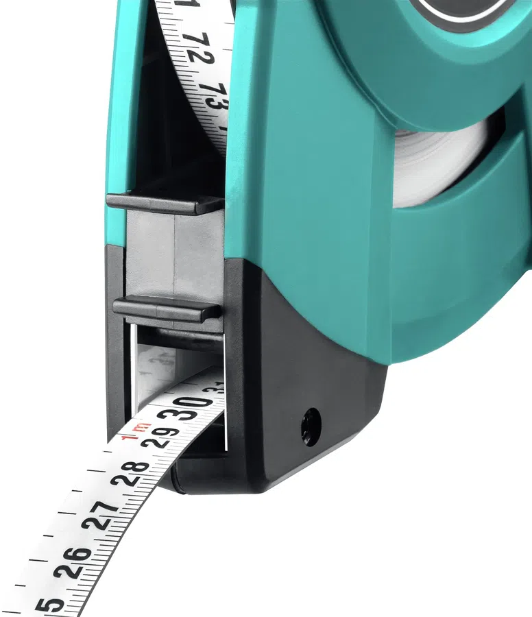 Лента мерная геодезическая Kraftool 34185-100 дл.полотна 100м изм.шкала в см зацеп простой зеленый