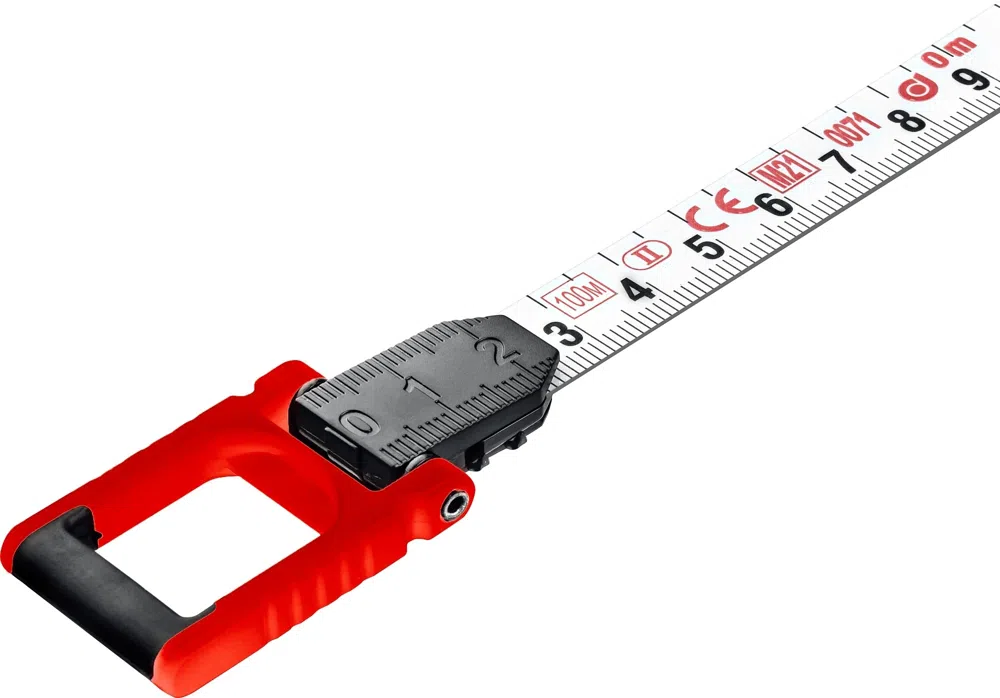 Лента мерная геодезическая Kraftool 34185-100 дл.полотна 100м изм.шкала в см зацеп простой зеленый