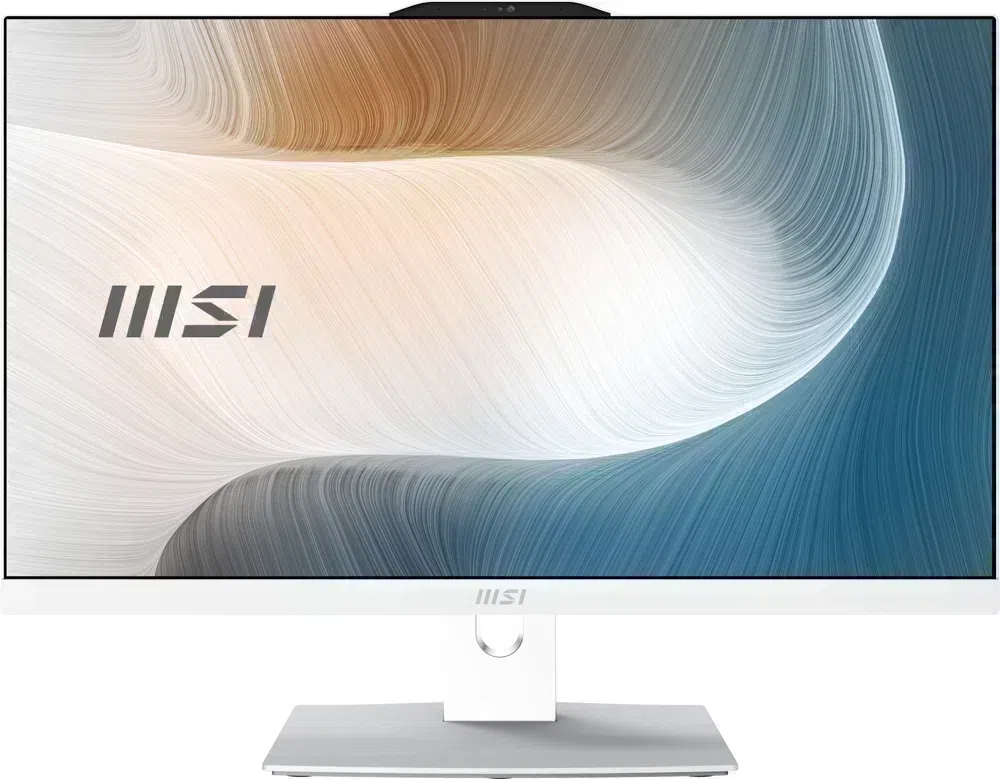 Моноблок MSI Modern AM242P 12M-1880RU 23.8" Full HD i5 1235U (1.3) 16Gb SSD500Gb Iris Xe Windows 11 Pro GbitEth WiFi BT 120W клавиатура мышь Cam белый 1920x1080