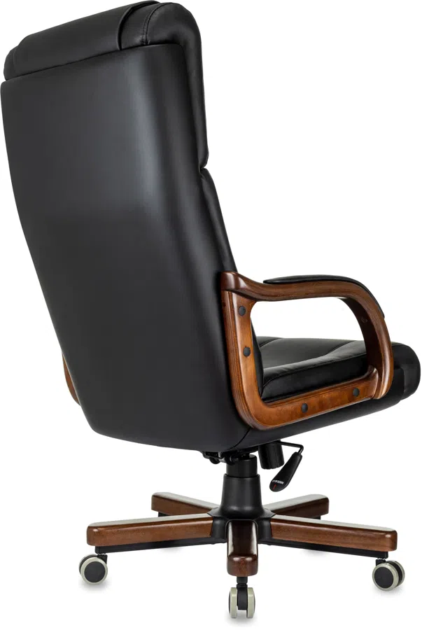 Кресло руководителя Бюрократ T-9933Walnut черный экокожа крестов. металл/дерево