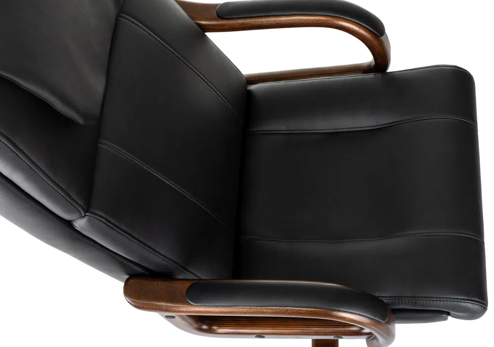 Кресло руководителя Бюрократ T-9933Walnut черный экокожа крестов. металл/дерево