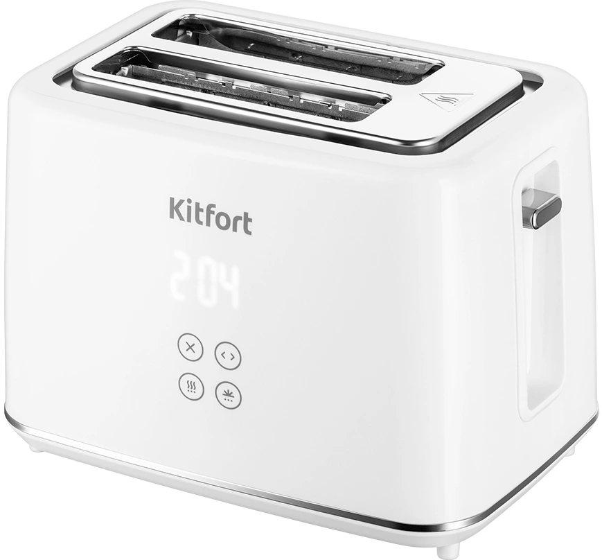 Тостер Kitfort КТ-6872 1080Вт белый/серебристый