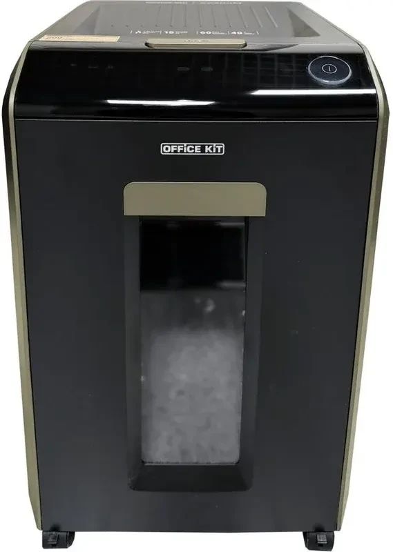 Шредер Office Kit SA200M1,9х10 черный/серый с автоподачей (секр.P-5) фрагменты 220лист. 40лтр. скобы пл.карты