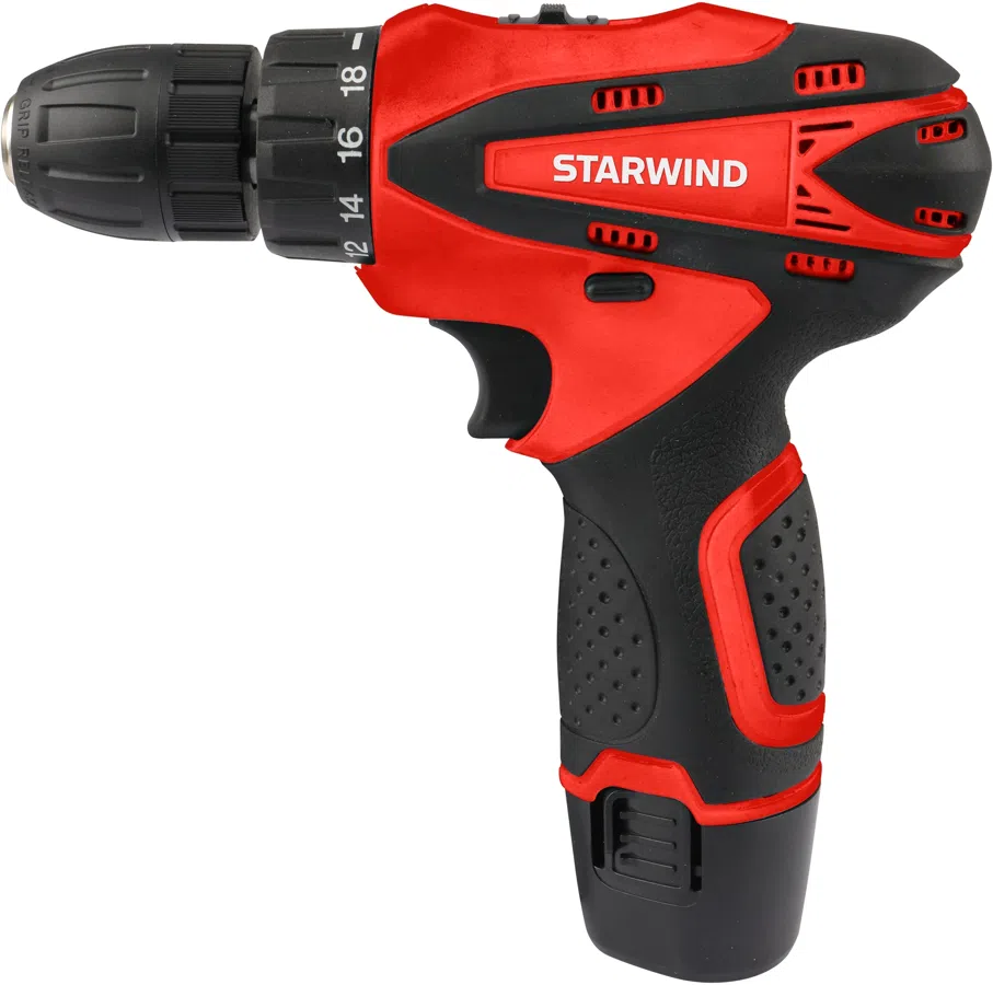 Дрель-шуруповерт Starwind CDT12-2.0/2S1 18Вт аккум. патрон:быстрозажимной (кейс в комплекте)