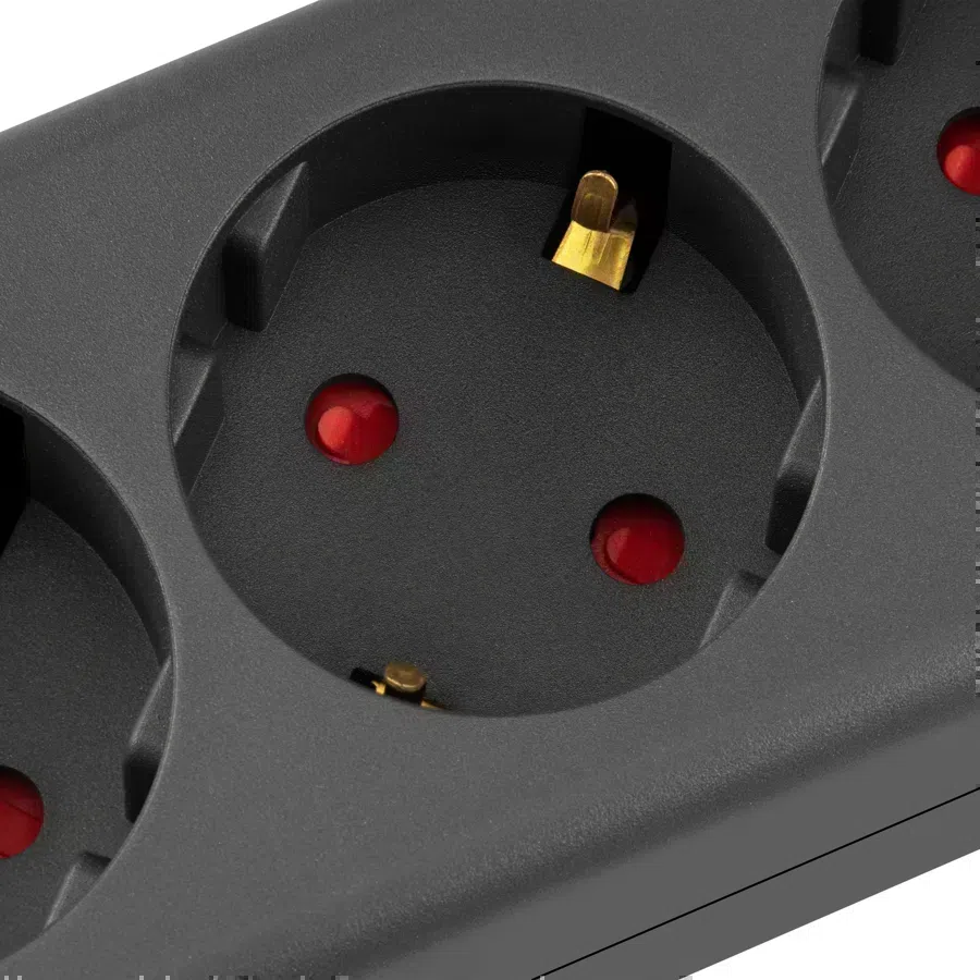 Сетевой фильтр Buro 600SE-1.8-USB-B 1.8м (6 розеток) черный (коробка)