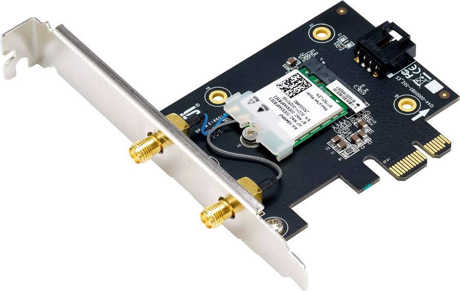 Сетевой адаптер Wi-Fi + Bluetooth Asus PCE-BE6500 BE6500 PCI Express (ант.внеш.съем) 2ант.