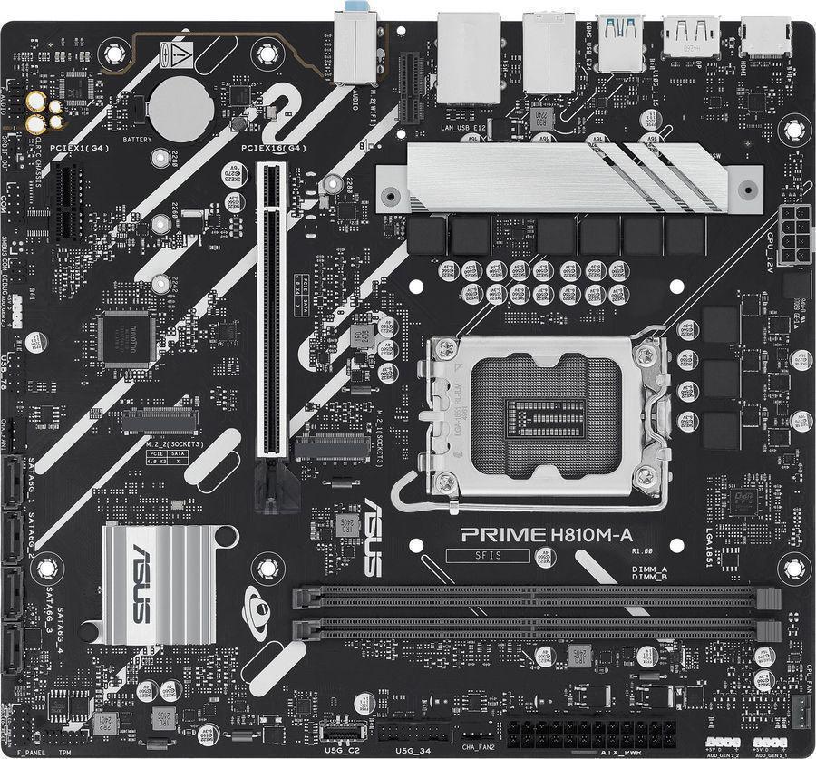 Материнская плата Asus PRIME H810M-A-CSM Soc-1851 Intel H810 2xDDR5 mATX AC`97 8ch(7.1) GbLAN RAID+HDMI+DP