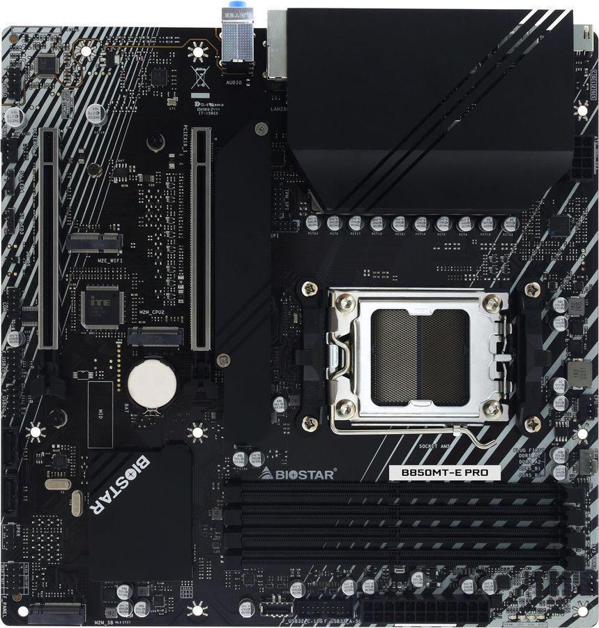 Материнская плата Biostar B850MT-E Pro Socket AM5 AMD B850 4xDDR5 mATX AC`97 8ch(7.1) 2.5Gg RAID+HDMI+DP
