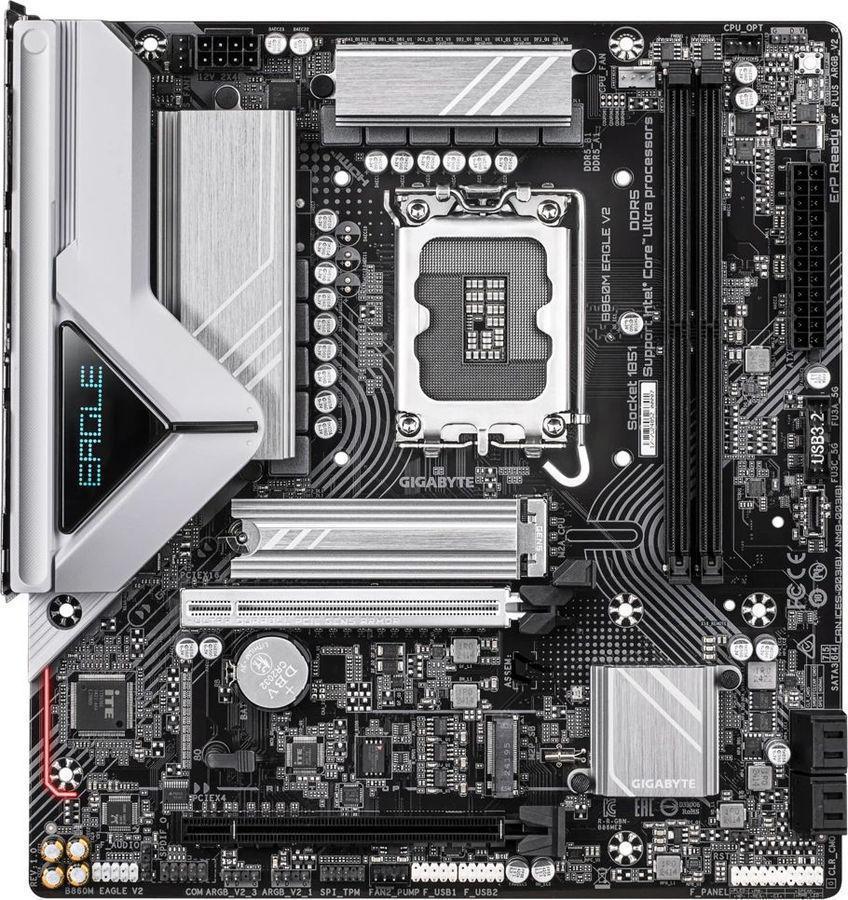 Материнская плата Gigabyte B860M EAGLE V2 Soc-1851 Intel B860 2xDDR5 mATX AC`97 8ch(7.1) 2.5Gg RAID+HDMI+DP