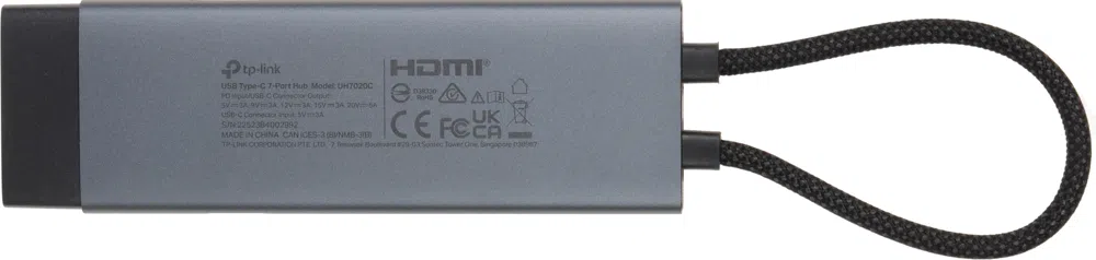 Разветвитель USB-C TP-Link UH7020C 2порт. серый