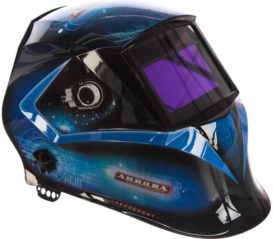 Маска сварщика Aurora SUN7 TIG MASTER 2-levels филь.:хамел. кл.:1/2/1/1 см.экр.99x55мм синий/черный (16876)