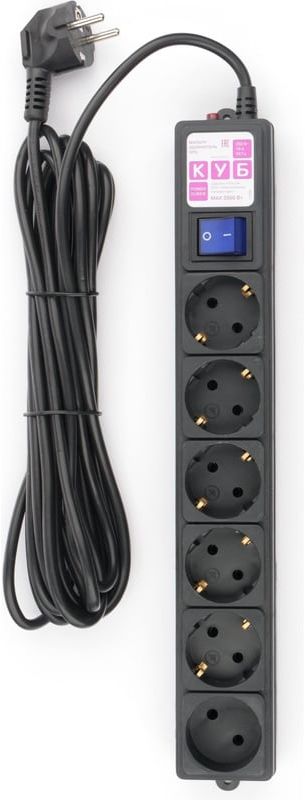 Сетевой фильтр Powercube SPG6-B2 5м (6 розеток) черный (коробка)