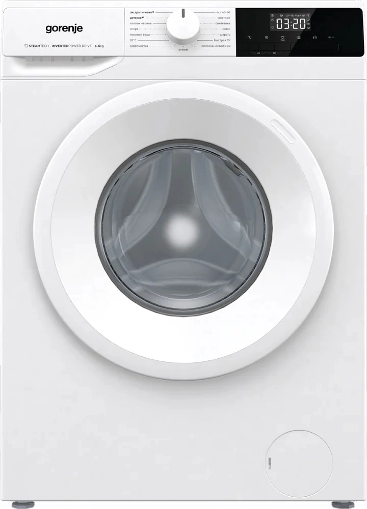 Стиральная машина Gorenje W1NHPI62SCS загр.фронтальная макс.:6кг белый инвертер