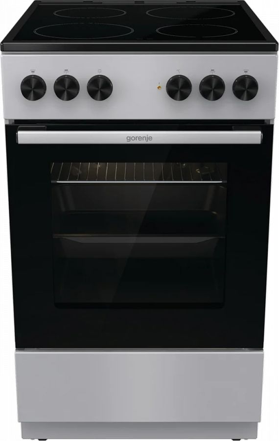 Плита Электрическая Gorenje GEC5A12SG серый/черный стеклокерамика (без крышки)