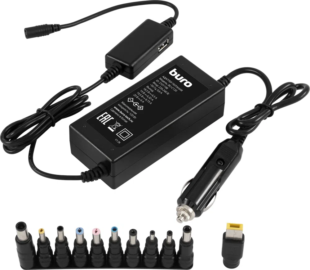 Блок питания Buro BU-C120 ручной 70W 12V-20V 11-коннект. от прикуривателя