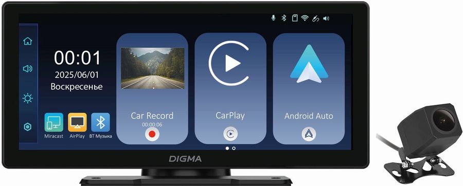Автомобильный монитор Digma Smart Screen Mi1000 Dual 8.9" 600x1024