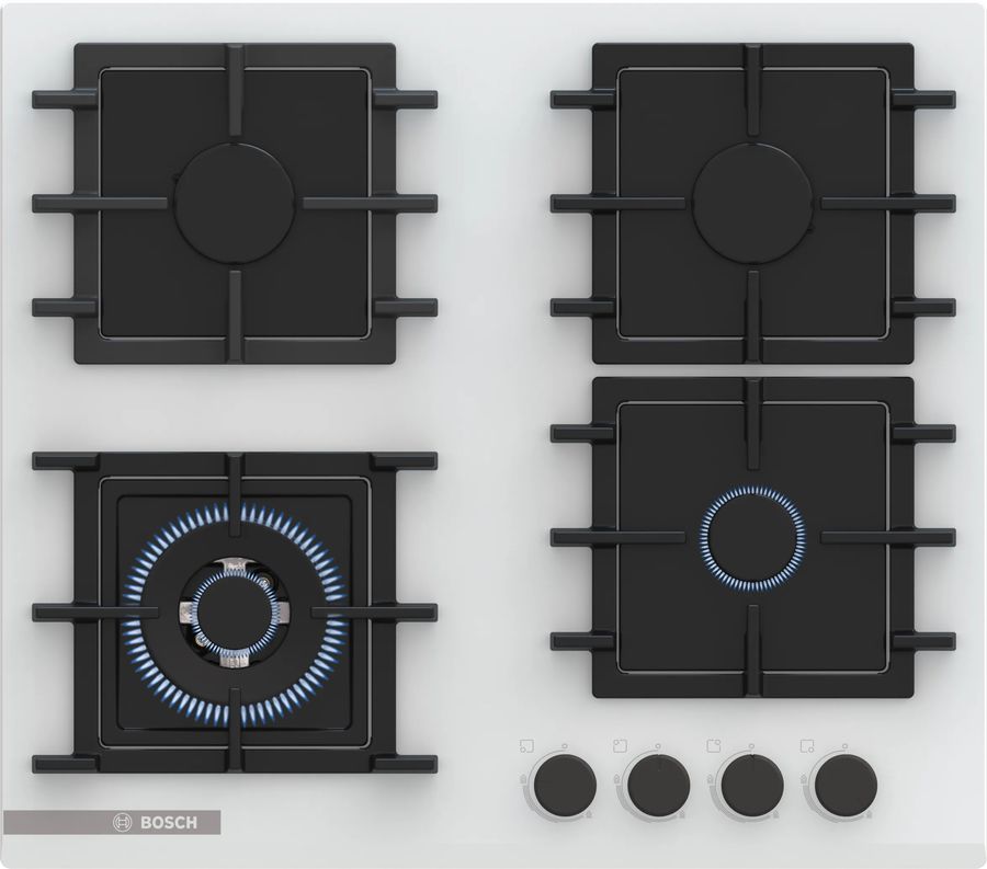 Газовая варочная поверхность Bosch PNK6B2P40R белый