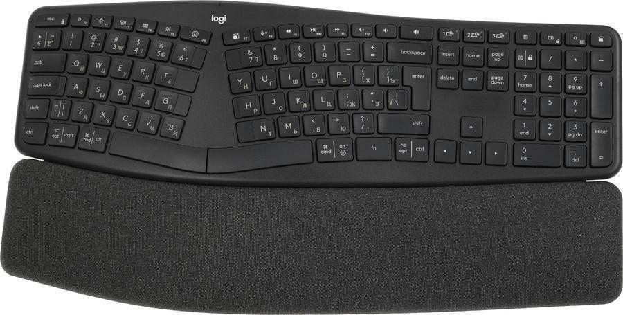 Клавиатура Logitech K860 черный USB беспроводная BT/Radio Multimedia Ergo (подставка для запястий) (920-010359)