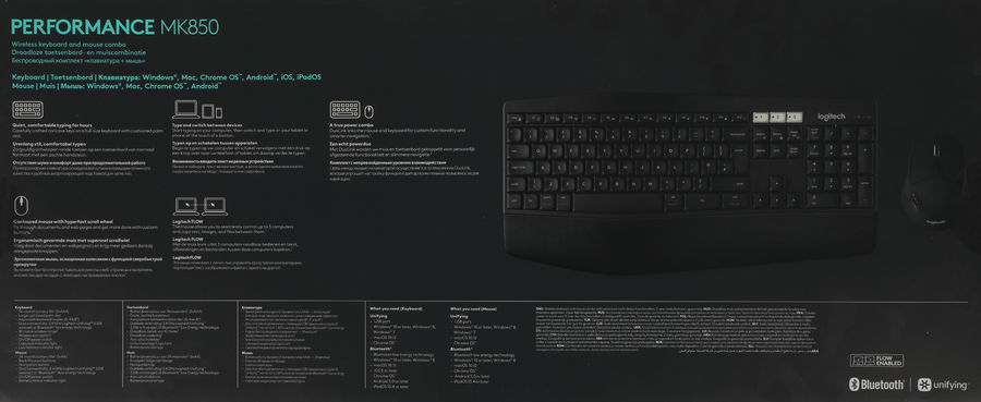 Клавиатура + мышь Logitech MK850 клав:черный мышь:черный USB беспроводная slim Multimedia (920-008486)